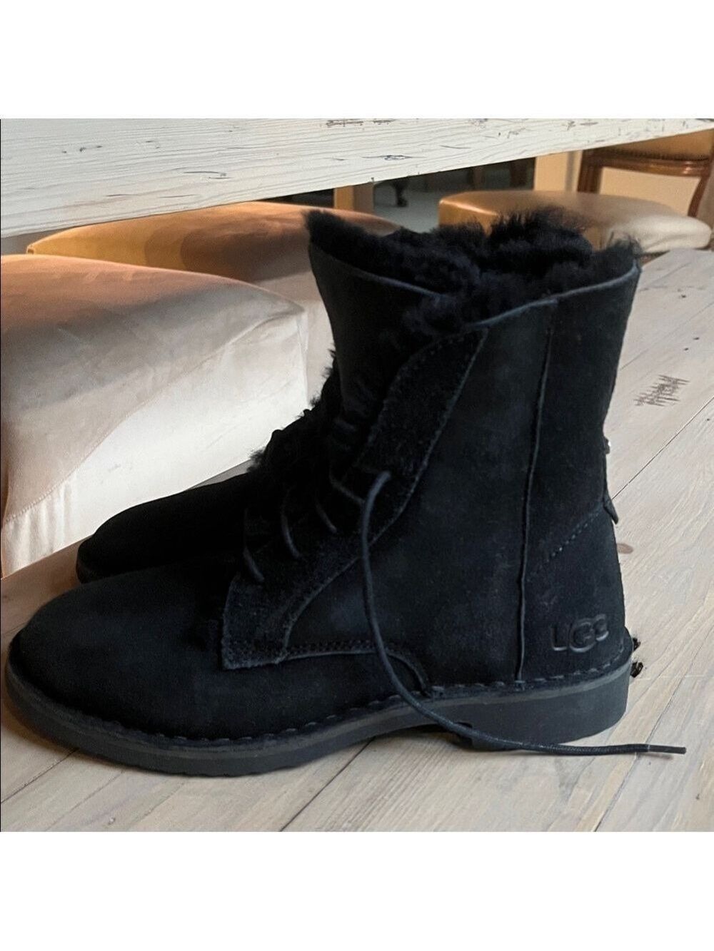 UGG Quincy Black Suede Boots Size US 6 - Picture 8 of 9